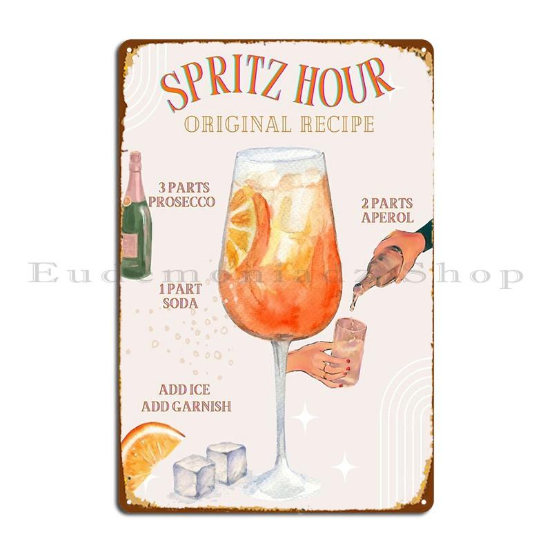 

Aperol Spritz Hour Original Recipe Metal Plaque Poster Decoration Printed Cinema Pub Garage Decoration Tin Sign Poster 20x30cm