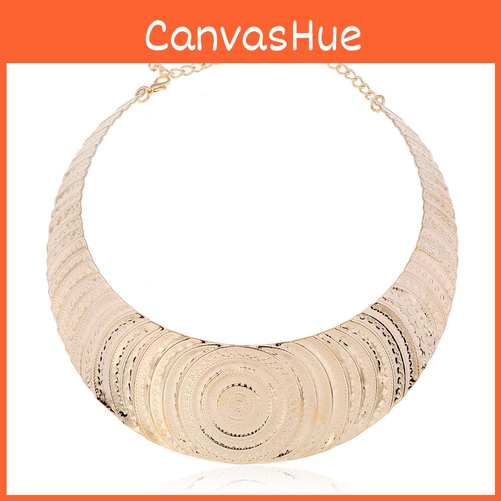 Exaggerated Metal Collar With Geometric Pattern And Electroplate For Gift Ideas