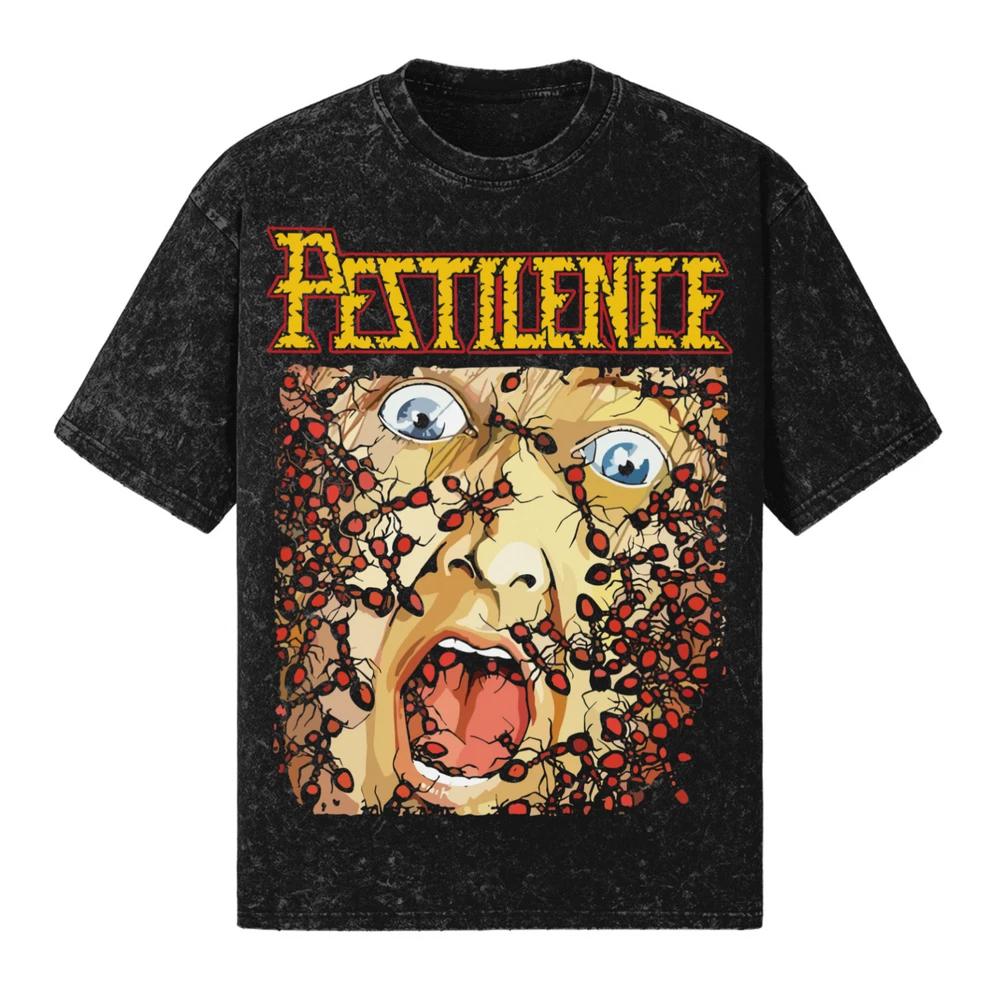 PESTILENCE T-Shirt 260 GSM | Men’s Women’s Oversized Snow Wash 100% Cotton S