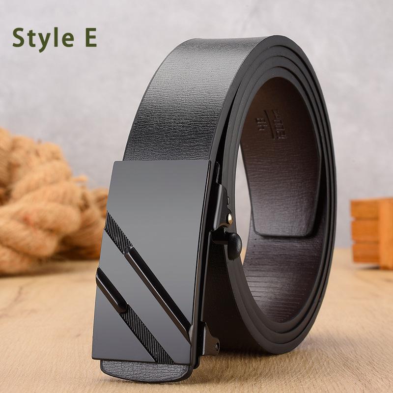 Belt Men'S Classic Automatic Buckle Men'S Belt Pu Belt Body Smooth Buckle Business Belt Men'S Belt