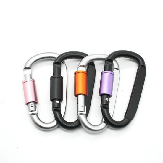 4Pcs Heavy Duty Carabiner Clip, Aluminum Alloy Outdoor Keychain Carabiner, D Shaped Metal Hook Buckle for Water Bottle, Key, Backpack