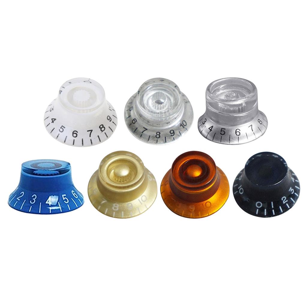 4Pcs Top Hat Knobs Electric Guitar Bass Speed Volume Tone Control Knobs Fits 6mm/0.24in Rotary Shaft Musical Instruments