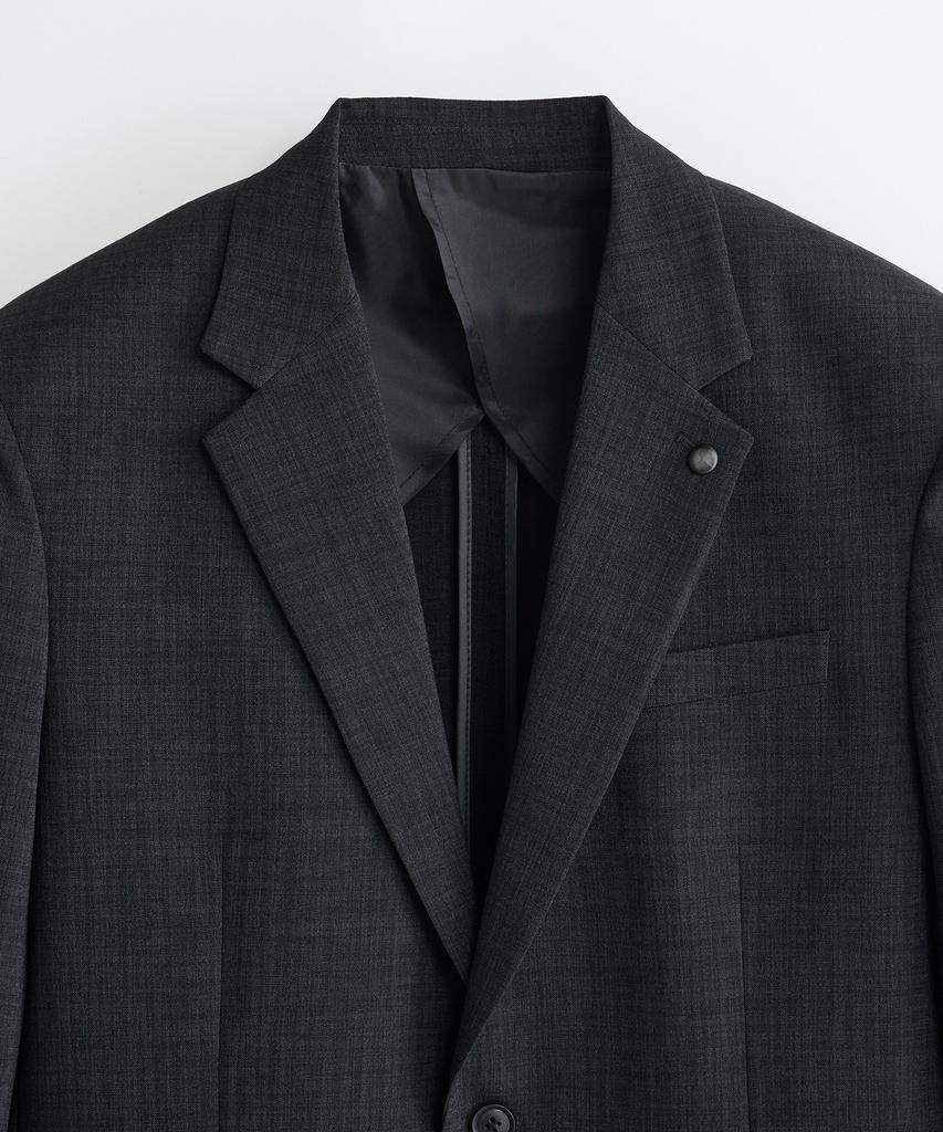 Stco [Summer] Two-Tone Textured Setup Jacket_Charcoal Gray (Relaxed Fit)_Sejxb01Nsc