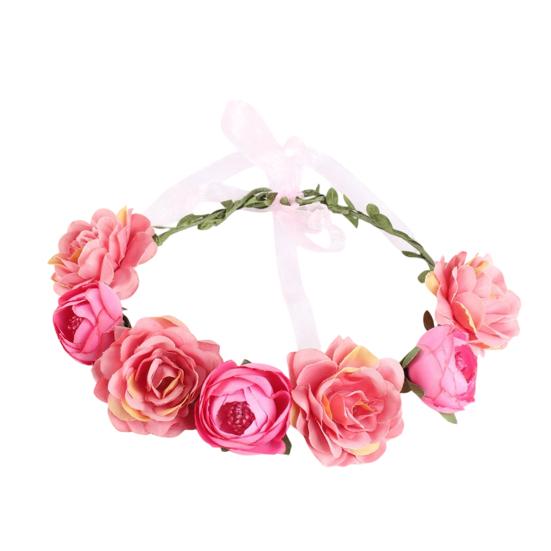 Bridal Flower Crown Bohemian Rose Flower Crown Summer Holiday Flower Headband Floral Hair