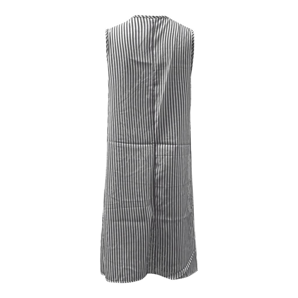 Women's Fashion Casual Skirt With Round Neck Pocket Striped Suspenders