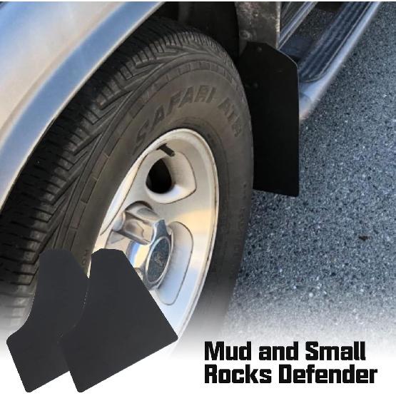 SUNPIE Car Mud Flaps Universal Fit Black Splash Guards (4 Pack) With 20 Pieces 6Mm Fastener Rivet Clips