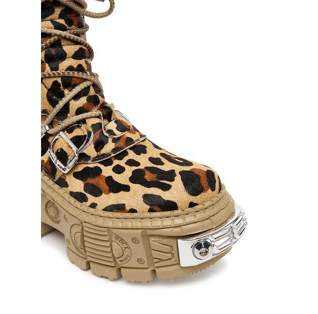 Beige NEW ROCK M-WALL373 Ankle Boots