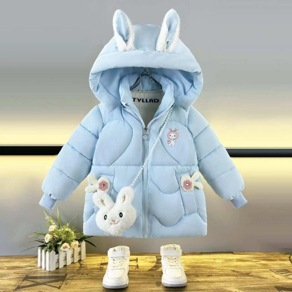 Girls' Cotton-padded Jacket, No-wash, Fleece and Thickened Cotton-padded Jacket, Cute and Warm Coat for Children