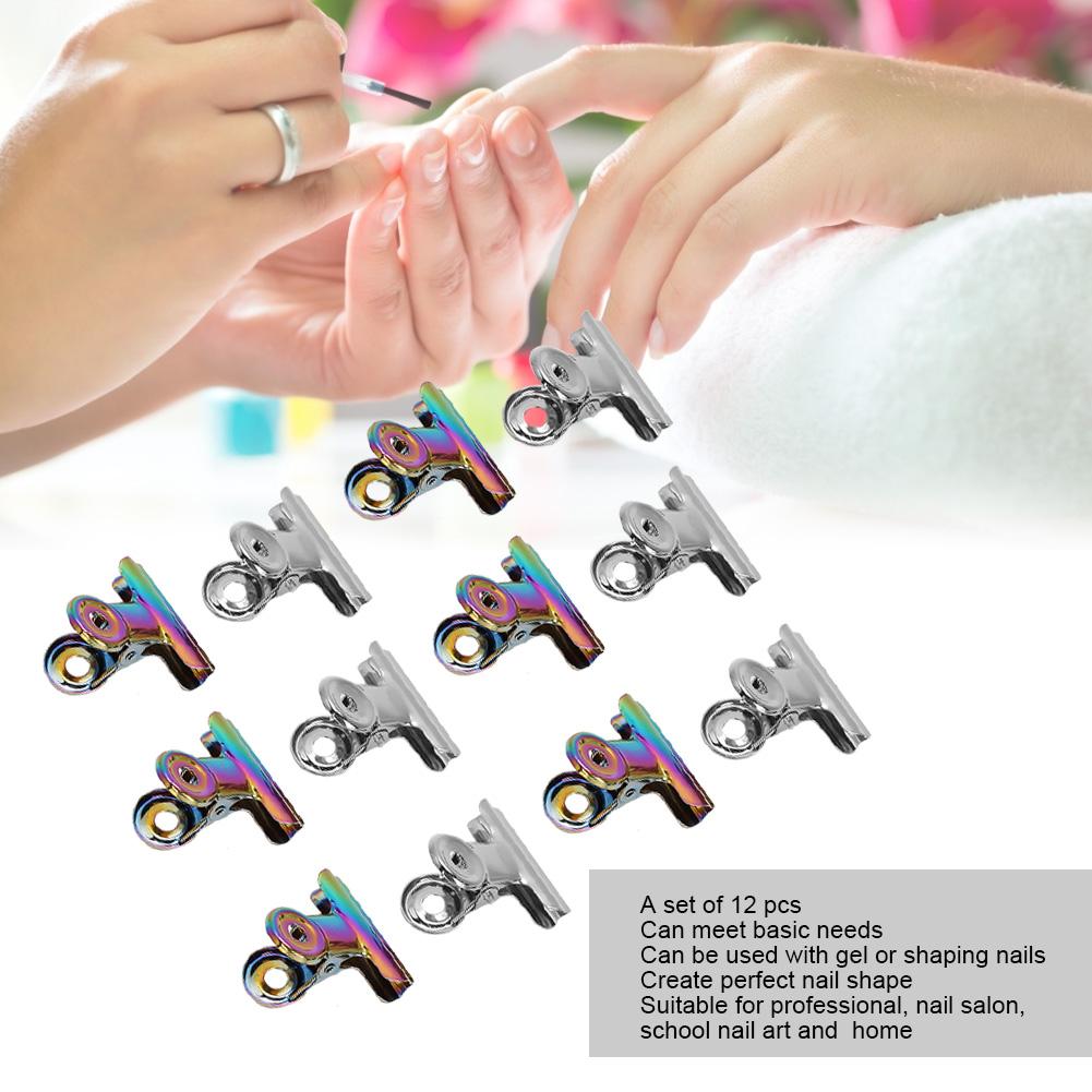 12 Stück Nagelspitzen-Clips Multifunktionale Fingerverlängerungs-Clips Metallfeile Büroklammern