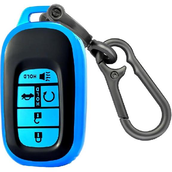 for Honda Key Fob Cover with Keychain, Soft TPU Protection Key Fob Cover Case Shell Compatible with   2024 Honda Accord Civic HR-V CR-V Pilot Smart
