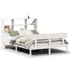 VidaXL Lit bibliothèque sans matelas blanc 140x190 cm bois pin massif, lit, meuble de chambre à coucher, lit avec rangement, 3321801