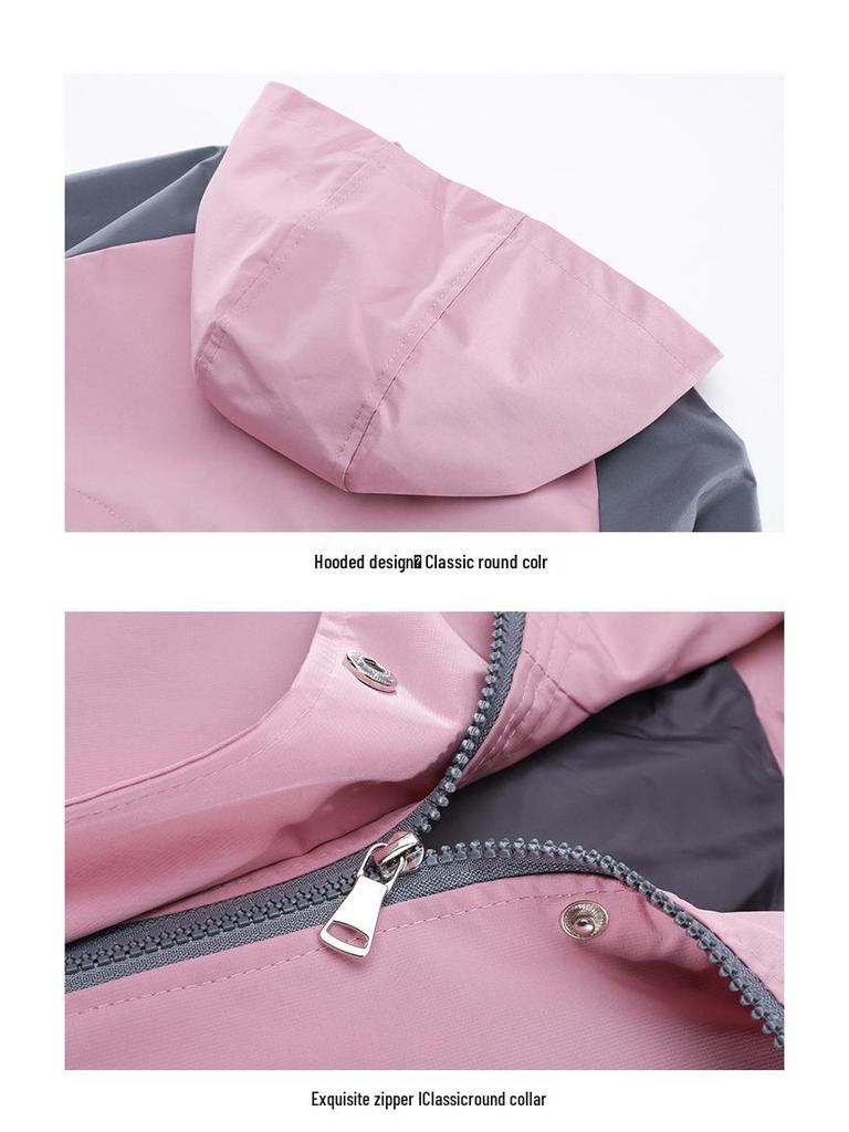 Girls' Spring 2026 Windbreaker: Hooded, Drawstring Jacket for Little to Large Children