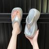 2024 Summer Platform Women Slippers Fashion Elegant Outdoor Silvery Slides Shoes Ladies Casual Wedges Heel Sandalias