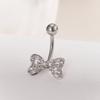 Fashion Zircon Butterfly Belly Button Rings Shiny Crystal Bow Navel Piercing For Women Girls Sexy Belly Ring Beach Jewelry Gifts