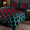 Abstract Honeycomb Coal 3D Digital Printing Three-Piece Set, Duvet Cover, Bedding Set With Pillowcase