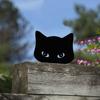 Qmetalart Black Cat Decorations Metal Garden Yard Art Decor Farmhouse Home Decor Outdoor Ornaments Décor Courtyard Lawn Gift Ideal for Cat Lovers