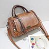 Vintage Women's Shoulder Bag Large Capacity Zipper Crossbody Bag With Removable Strap Handbag Shopping