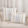 Cotton Yarn Jacquard Tufted Tassel Throw Pillow Cover Office Waist Cushion Home Sofa Bedside Cushion
