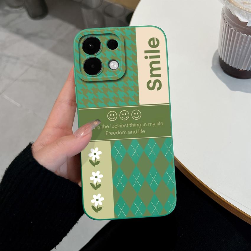 Cover Case For Oppo Realme 5 6 7 10 8 9 Pro Plus A5X K13 A5 Fashionable Checkered Patterns Liquid Silicone Anti Slip Housing For Oppo Cellphone Casing