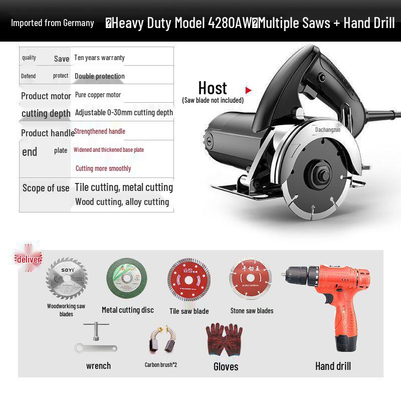 Multi-functional Electric Saw: Universal Tile Cutter & Woodworking Tool 