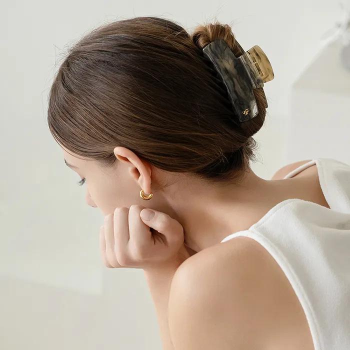 HDM018 Marbling square hair clip