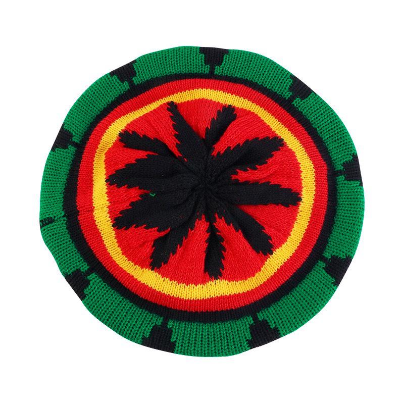 Jamaican Rainbow Reggae Beret - Unisex Autumn/Winter Hat