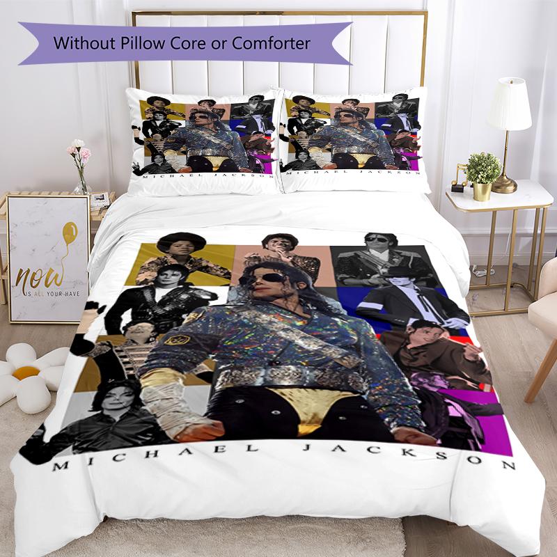 3pcs Michael Jackson Bedding Set Duvet Cover Closure Includes 1 Duvet Cover & 2 Pillowcases, Soft and Comfortable for All Seasons.