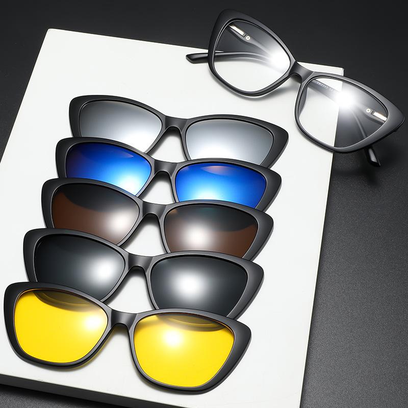 

Персонализированный набор очков Поляризационные очки Солнцезащитные очки Женская магнитная оправа для очков Модные солнцезащитные очки 2345 PC material rack