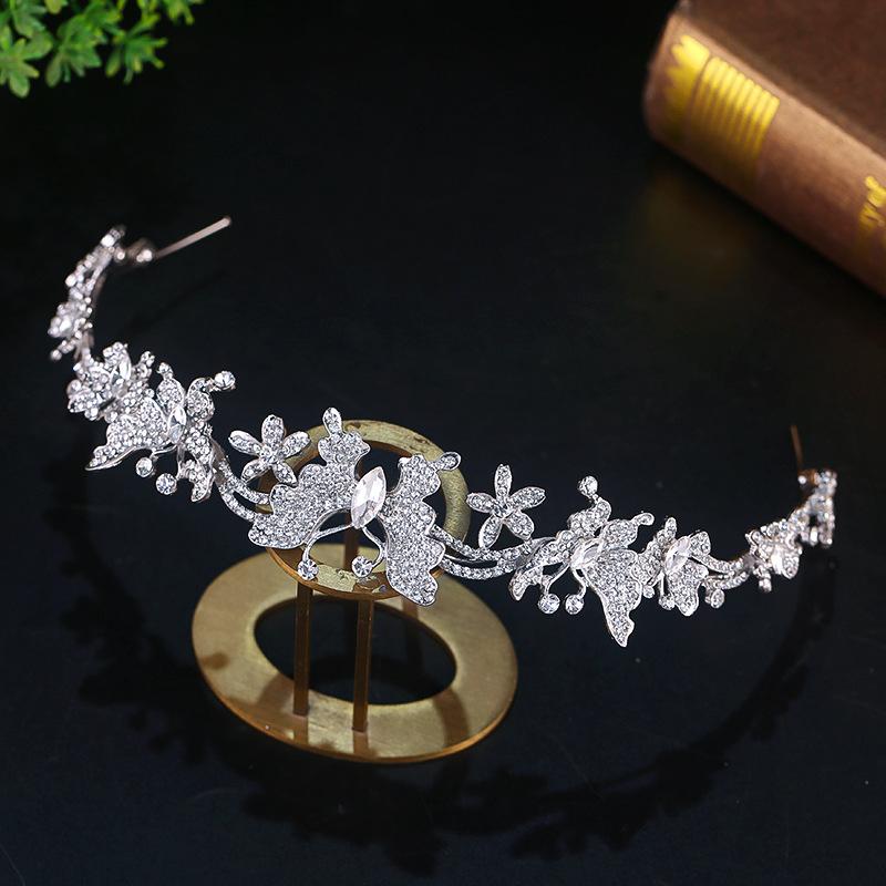 Bride's Dreamy Headwear Bride's Heavy Duty Superimposed Crown Three Dimensional Flower Detachable Double Layer Dress Headwear Dress Accessories