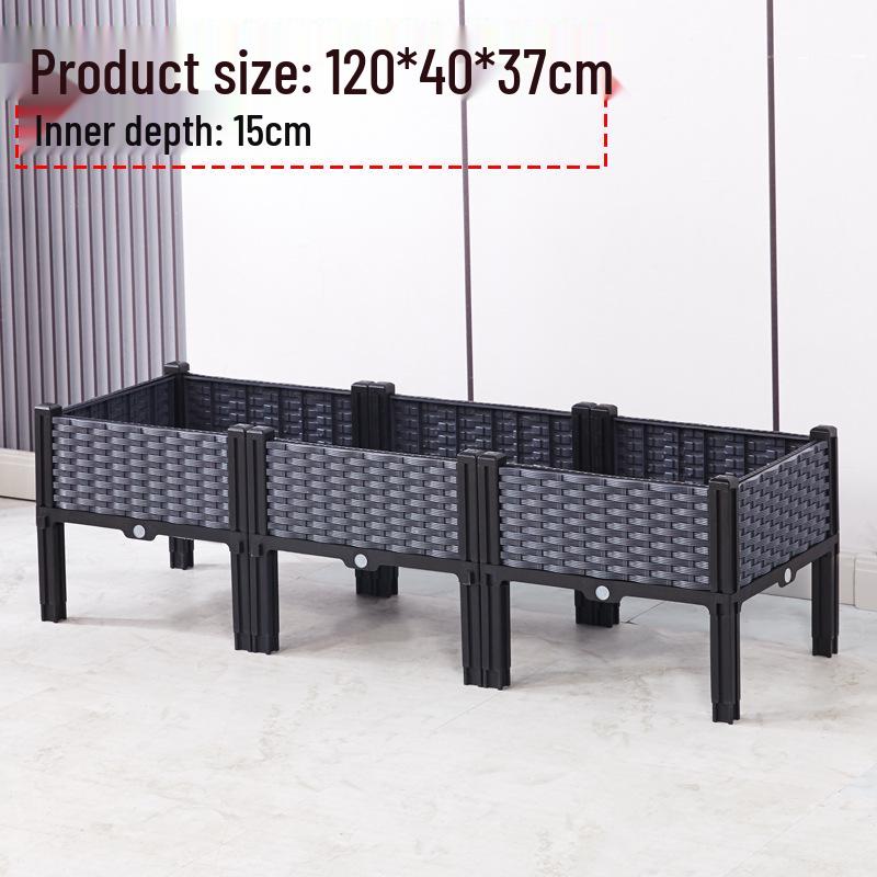 Large Plastic Flower and Vegetable Planting Box for Balcony, Courtyard, or Rooftop Gardens