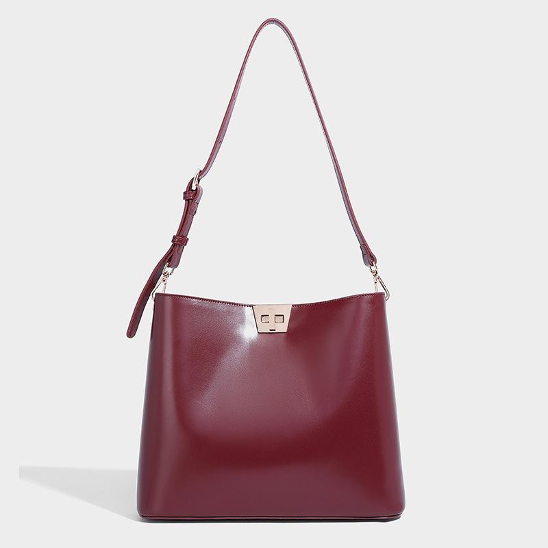 Fashion Commuter Simple Bucket Bag 2024 Winter New Elegant Versatile Mother-Daughter Bag Large Capacity Single Shoulder Underarm Bag