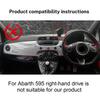 Flanell Armaturenbrettabdeckung Für Fiat 500 2008-2023 Abarth 595 2012 2013-2023 Linkslenker Rechtslenker Auto Armaturenbrett Sonnenschutzmatte Teppichpolster Zubehör