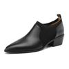 Fashion Women's new pointed leather cowhide comfortable oversized Oxford deep mouth single shoe with a medium heel