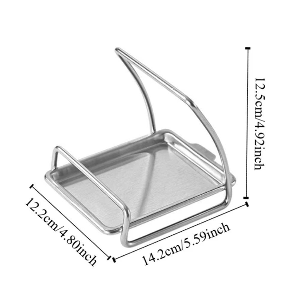 Portable Stainless Steel Cutting Board Holder Rustproof Large Capacity Spoon Holder with Draining Tray Pot Lid Stand