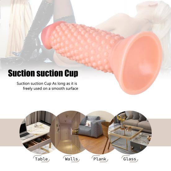 Anální kolík Silná přísavka Dildo Měkká a smyslná simulace Bump Design Penis Vtlačující Sex Dildo Žena Supply