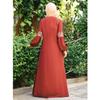 Damen Ethnisches Patchwork-Kleid mit Stickerei – Langärmeliges Colorblock-Gewand