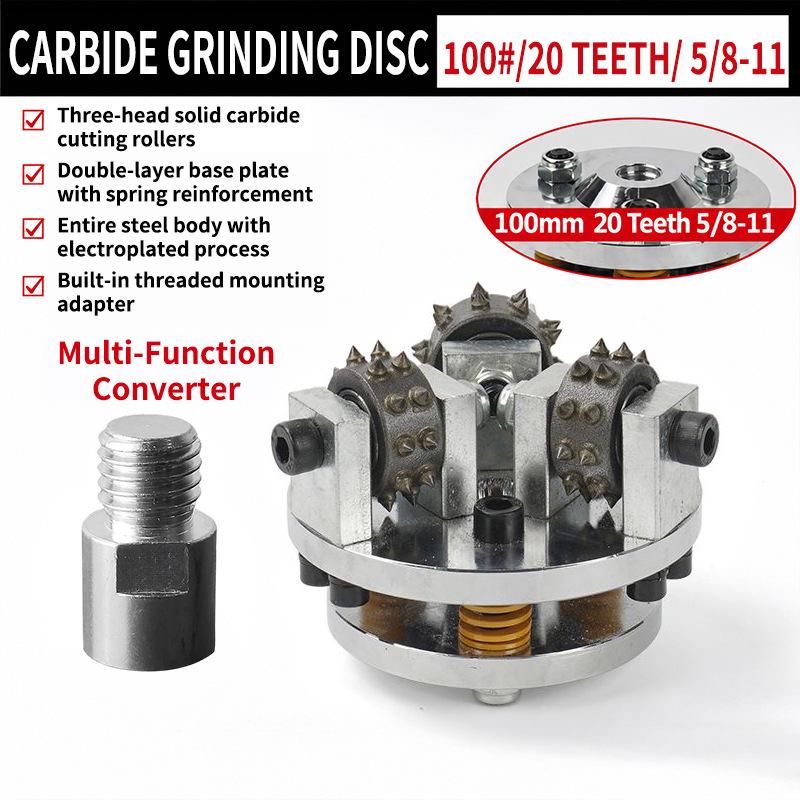 Lychee Surface Bush Hammer Wheel, 4" 20-Tooth & 5" 30-Tooth Grinding Disc for Angle Grinders