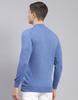 MONTE CARLO Mens Solid Blue Turtle Neck Full Sleeve Pullover