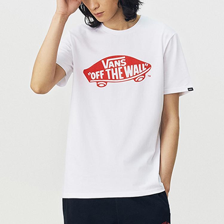 Vans Off The Wall Classic Print Casual Sports American Vintage Short Sleeve T-Shirt Unisex Tops White VN0A4MM7KSF1