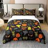 Happy Halloween Bedding Set 3D Printed Pumpkin Ghost Duvet Cover Set Twin Double Queen Size For Bedroom Halloween Decor Gift
