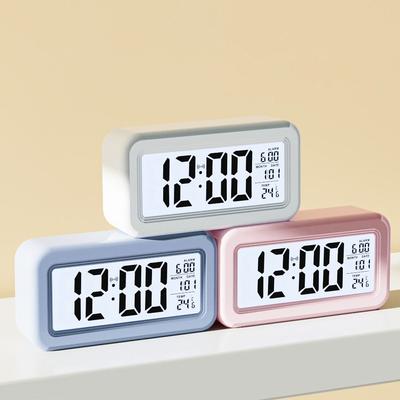 Réveil à piles, température, date, horloge électronique LCD, répétition, horloge de table, horloge de chevet