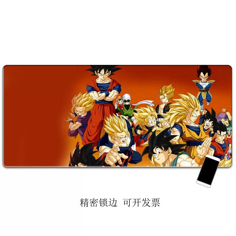 Boys Super Popular Dragon Ball Series Son Goku Printed Leather Mouse Pad yawed Edge Lock Computer Desk Keyboard Pad Children Learn To Write Desk Pad