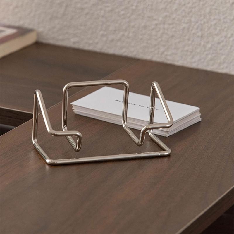Professional Metal Card Organiser For Business Meeting And Conference Desktop Business Card Display Stand Hold 70 Sheets