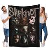 Slipknot Distinctive Masks Fleece Blanket - Dark Heavy Metal Aesthetic Throw Blanket Featuring Iconic Band Member Masks - Perfec