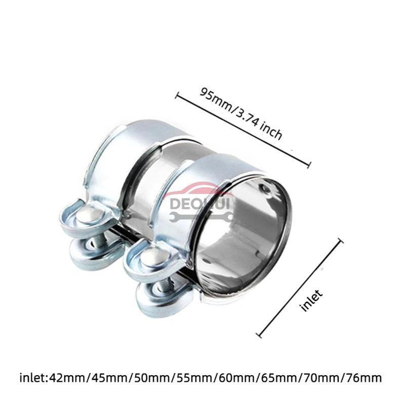 CSDOH Clamp Stainless Steel 45mm 50mm 55mm 60mm 65mm 70mm 76mm Exhaust Tube Pipe Connector Joiner Sleeve Clamp Adjustable Tip