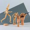 Nostalgie Wooden Manikin, Flexible Body Joints Human Figure Puppet Ornament, Poseable Articulated Hand Model for Sketching Drawing Painting Supplies