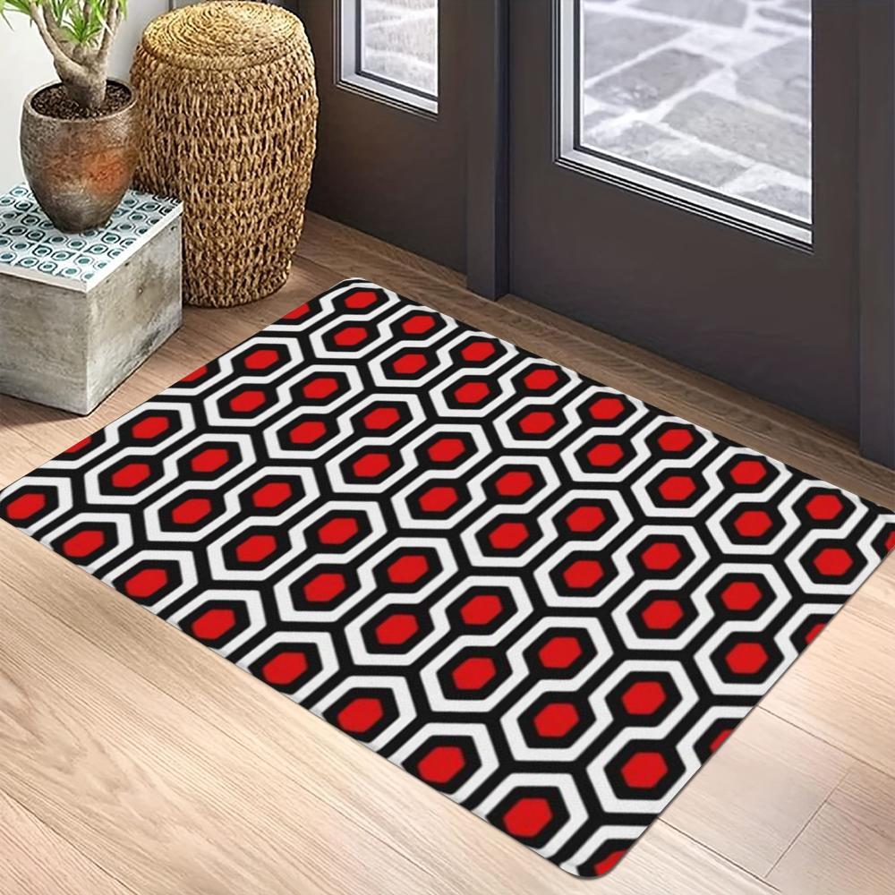 

Hexagon Geometric Pattern Carpet Mat Anti-Slip Rubber Backing Rug Bold Contrast for Modern Home Decoration Scandinavian Design 30x50cm