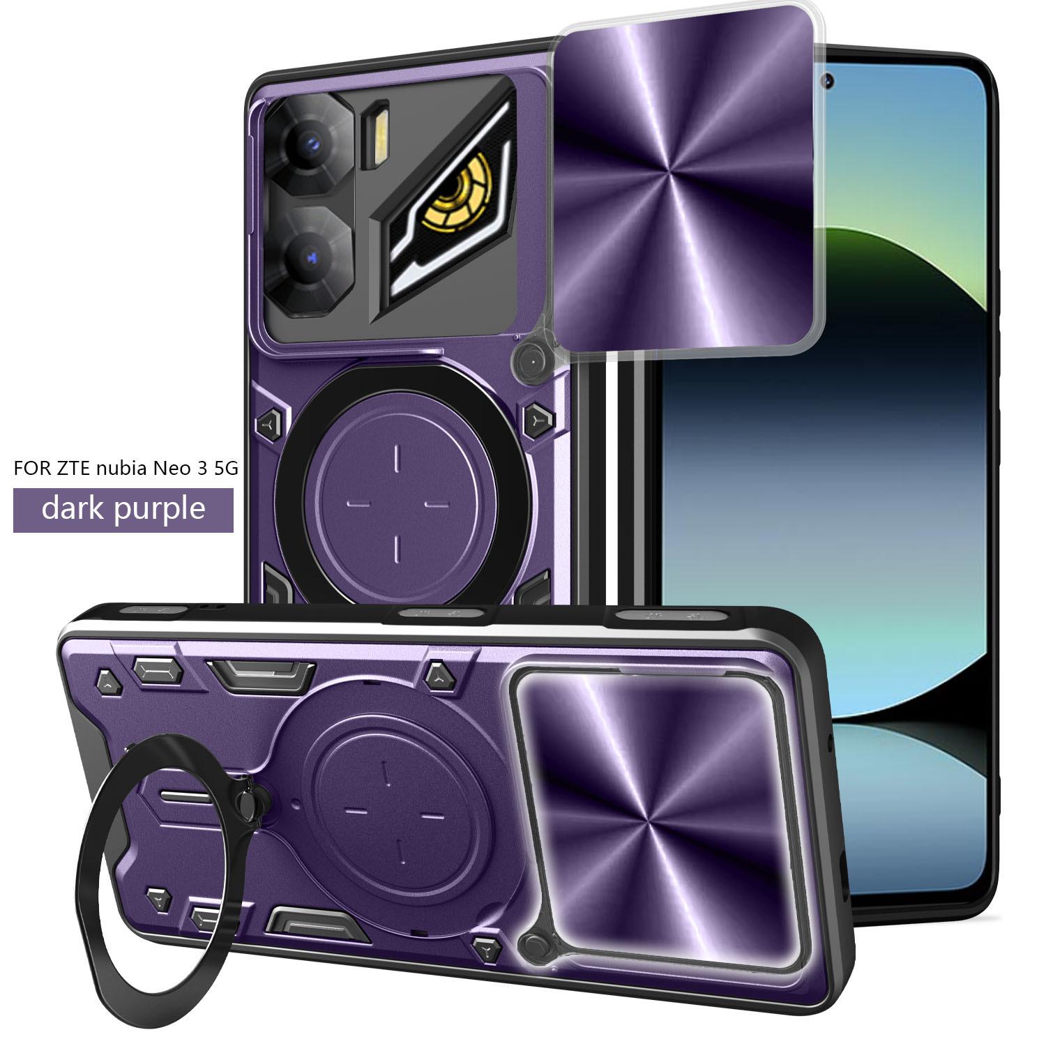 

Suitable for ZTE nubia NEO3 mobile phone case car magnetic rotating bracket protective cover zte blade v60 smart large hole фіолетовий