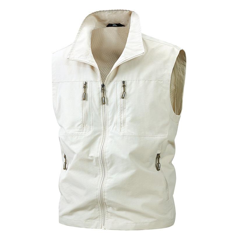 New Summer Thin Work Suit Vest for Men's Loose Fishing Photographer Horse Clip Jacket