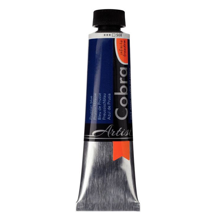 Peinture à l'huile - Cobra - Bleu de Prusse - Tube 40ml - Watermixable - Qualité Artiste